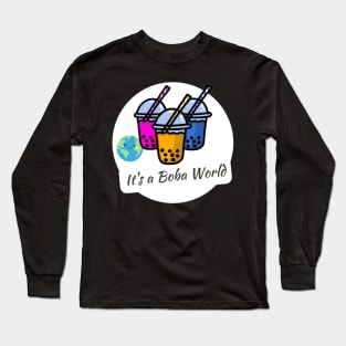 Boba Lover - It's a Boba World Long Sleeve T-Shirt